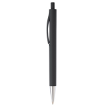 gekleurde plastic pen met metalen punt kleur zwart