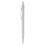 gekleurde plastic pen met metalen punt kleur wit