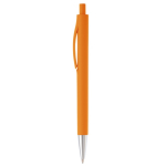 gekleurde plastic pen met metalen punt kleur oranje