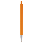 gekleurde plastic pen met metalen punt kleur oranje vierde weergave