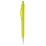 gekleurde plastic pen met metalen punt kleur limoen groen