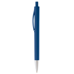 gekleurde plastic pen met metalen punt kleur donkerblauw