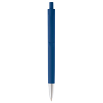 gekleurde plastic pen met metalen punt kleur donkerblauw tweede weergave