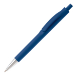gekleurde plastic pen met metalen punt kleur donkerblauw derde weergave