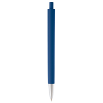 gekleurde plastic pen met metalen punt kleur donkerblauw vierde weergave