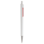 Witte plastic pen met subtiele kleurdetails kleur rood