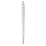 Witte plastic pen met subtiele kleurdetails kleur wit tweede weergave