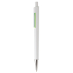 Witte plastic pen met subtiele kleurdetails kleur groen