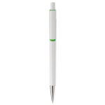 Witte plastic pen met subtiele kleurdetails kleur groen tweede weergave