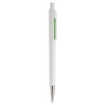 Witte plastic pen met subtiele kleurdetails kleur groen vijfde weergave