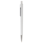 Witte plastic pen met subtiele kleurdetails kleur wit/zwart
