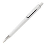 Witte plastic pen met subtiele kleurdetails kleur wit/zwart derde weergave