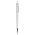 Witte plastic pen met subtiele kleurdetails kleur donkerblauw vijfde weergave