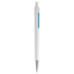 Witte plastic pen met subtiele kleurdetails kleur lichtblauw vijfde weergave