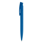 Kleurrijke plastic pen met drukknop gemaakt in de EU kleur blauw