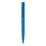 Kleurrijke plastic pen met drukknop gemaakt in de EU kleur blauw tweede weergave