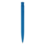 Kleurrijke plastic pen met drukknop gemaakt in de EU kleur blauw vierde weergave