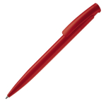 Kleurrijke plastic pen met drukknop gemaakt in de EU kleur rood derde weergave