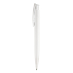 Kleurrijke plastic pen met drukknop gemaakt in de EU kleur wit