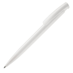 Kleurrijke plastic pen met drukknop gemaakt in de EU kleur wit derde weergave