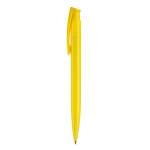 Kleurrijke plastic pen met drukknop gemaakt in de EU kleur geel
