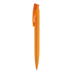 Kleurrijke plastic pen met drukknop gemaakt in de EU kleur oranje