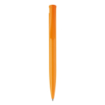 Kleurrijke plastic pen met drukknop gemaakt in de EU kleur oranje tweede weergave
