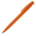 Kleurrijke plastic pen met drukknop gemaakt in de EU kleur oranje derde weergave