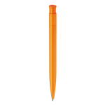 Kleurrijke plastic pen met drukknop gemaakt in de EU kleur oranje vierde weergave