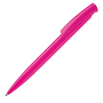 Kleurrijke plastic pen met drukknop gemaakt in de EU kleur roze derde weergave