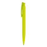 Kleurrijke plastic pen met drukknop gemaakt in de EU kleur limoen groen