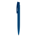 Kleurrijke plastic pen met drukknop gemaakt in de EU kleur donkerblauw