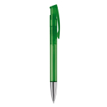 Transparante gekleurde plastic pen met metalen punt kleur doorzichtig groen vijfde weergave