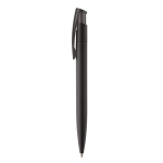 Kleurrije plastic pen met soft-touch afwerking kleur zwart