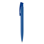 Kleurrije plastic pen met soft-touch afwerking kleur blauw