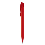 Kleurrije plastic pen met soft-touch afwerking kleur rood