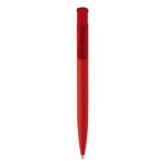 Kleurrije plastic pen met soft-touch afwerking kleur rood tweede weergave