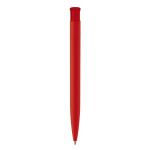 Kleurrije plastic pen met soft-touch afwerking kleur rood vierde weergave