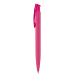 Kleurrije plastic pen met soft-touch afwerking kleur roze