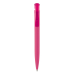 Kleurrije plastic pen met soft-touch afwerking kleur roze tweede weergave