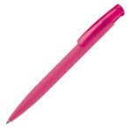 Kleurrije plastic pen met soft-touch afwerking kleur roze derde weergave