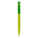 Kleurrije plastic pen met soft-touch afwerking kleur limoen groen tweede weergave