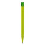 Kleurrije plastic pen met soft-touch afwerking kleur limoen groen vierde weergave