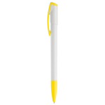 Plastic pen met kleurrijke punt en clip gemaakt in de EU kleur geel