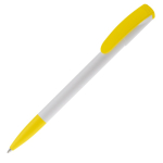 Plastic pen met kleurrijke punt en clip gemaakt in de EU kleur geel derde weergave