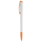 Plastic pen met kleurrijke punt en clip gemaakt in de EU kleur oranje
