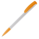 Plastic pen met kleurrijke punt en clip gemaakt in de EU kleur oranje derde weergave