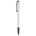 Plastic pen met kleurrijke punt en clip gemaakt in de EU kleur wit/zwart
