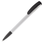 Plastic pen met kleurrijke punt en clip gemaakt in de EU kleur wit/zwart derde weergave
