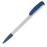 Plastic pen met kleurrijke punt en clip gemaakt in de EU kleur donkerblauw derde weergave